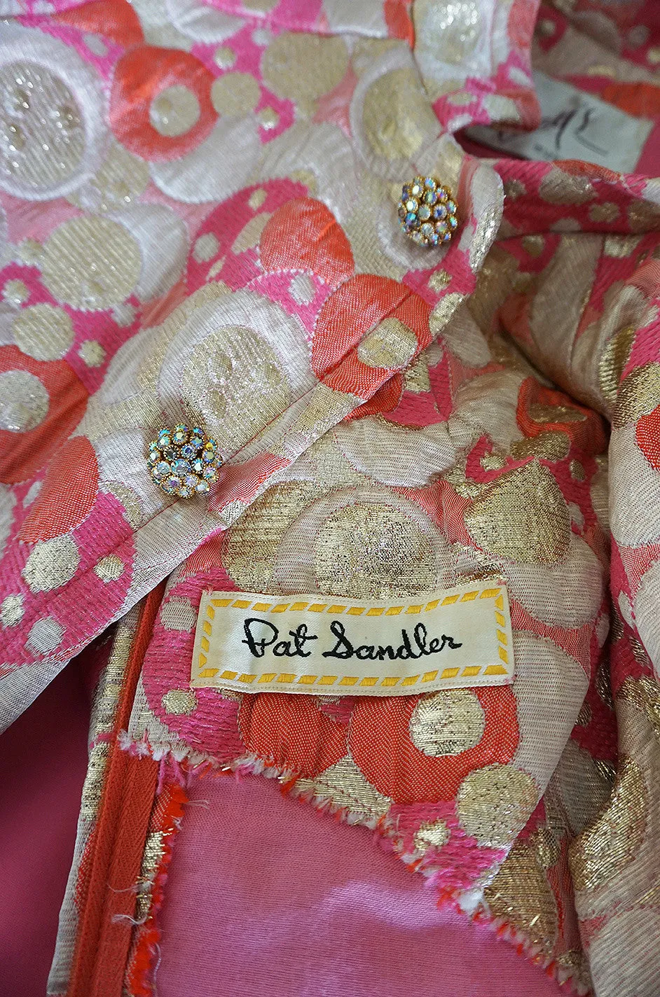1960s Pink Metallic Pat Sandler Dress & Coat