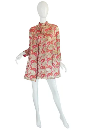 1960s Pink Metallic Pat Sandler Dress & Coat