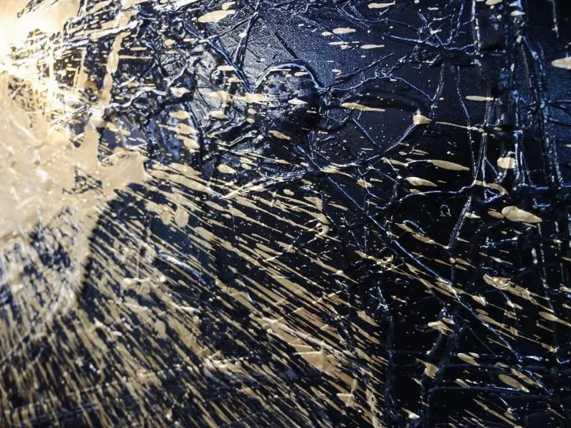 24 Carat Mint 120cm x 120cm Black and gold Abstract Painting (SOLD)