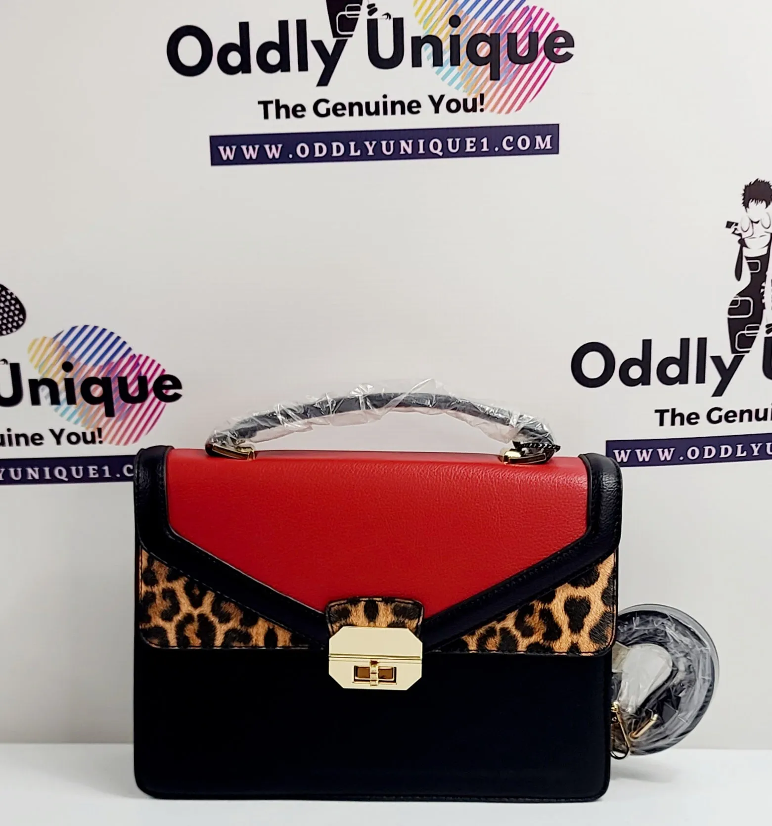 2in1 Leopard Two-Tone Handbag Set