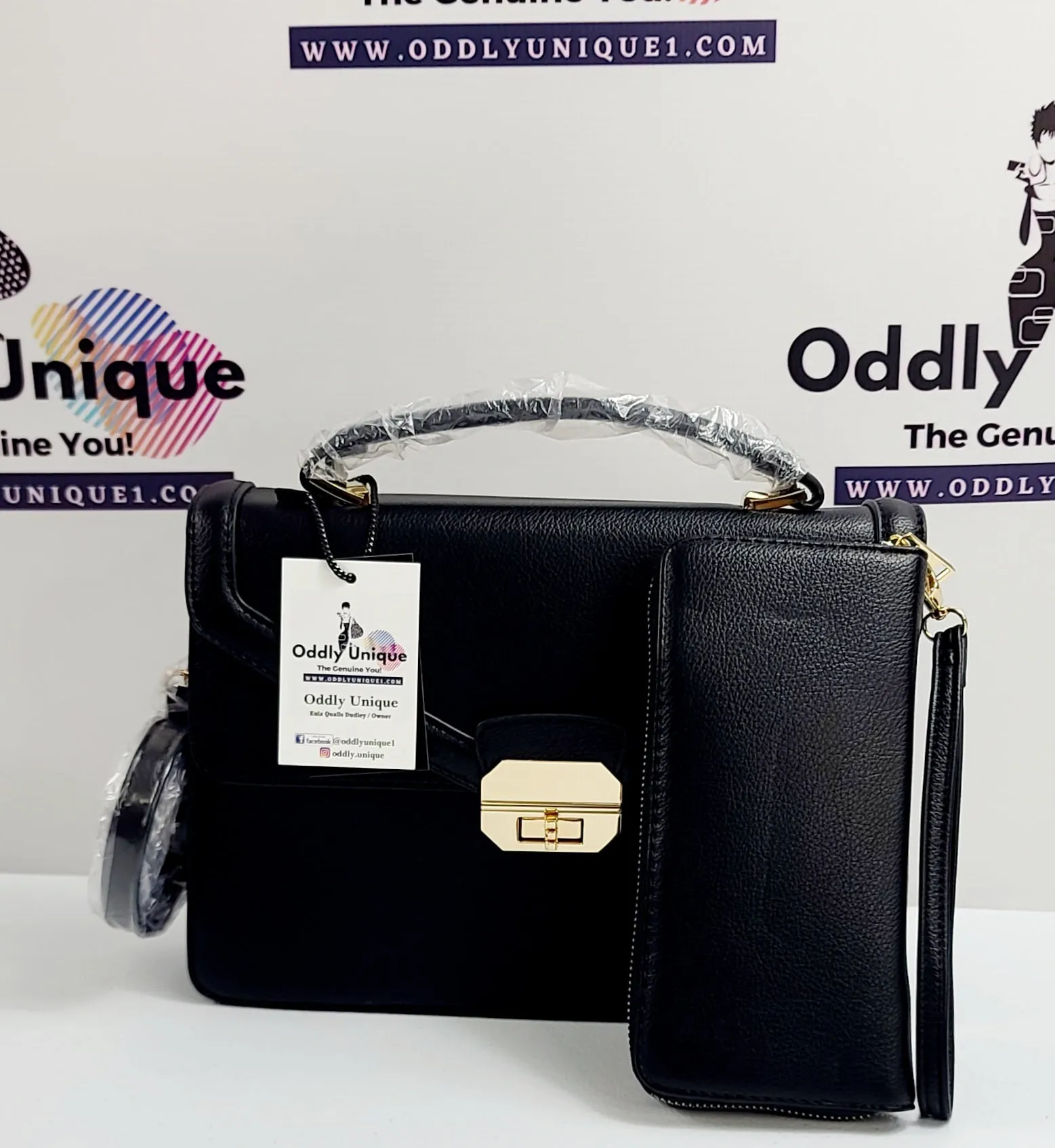 2in1 Leopard Two-Tone Handbag Set