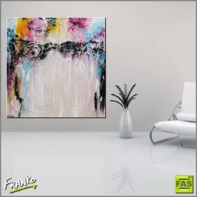 A Perfect Start 120cm x 120cm Pink Abstract Painting (SOLD)