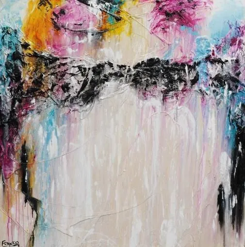 A Perfect Start 120cm x 120cm Pink Abstract Painting (SOLD)