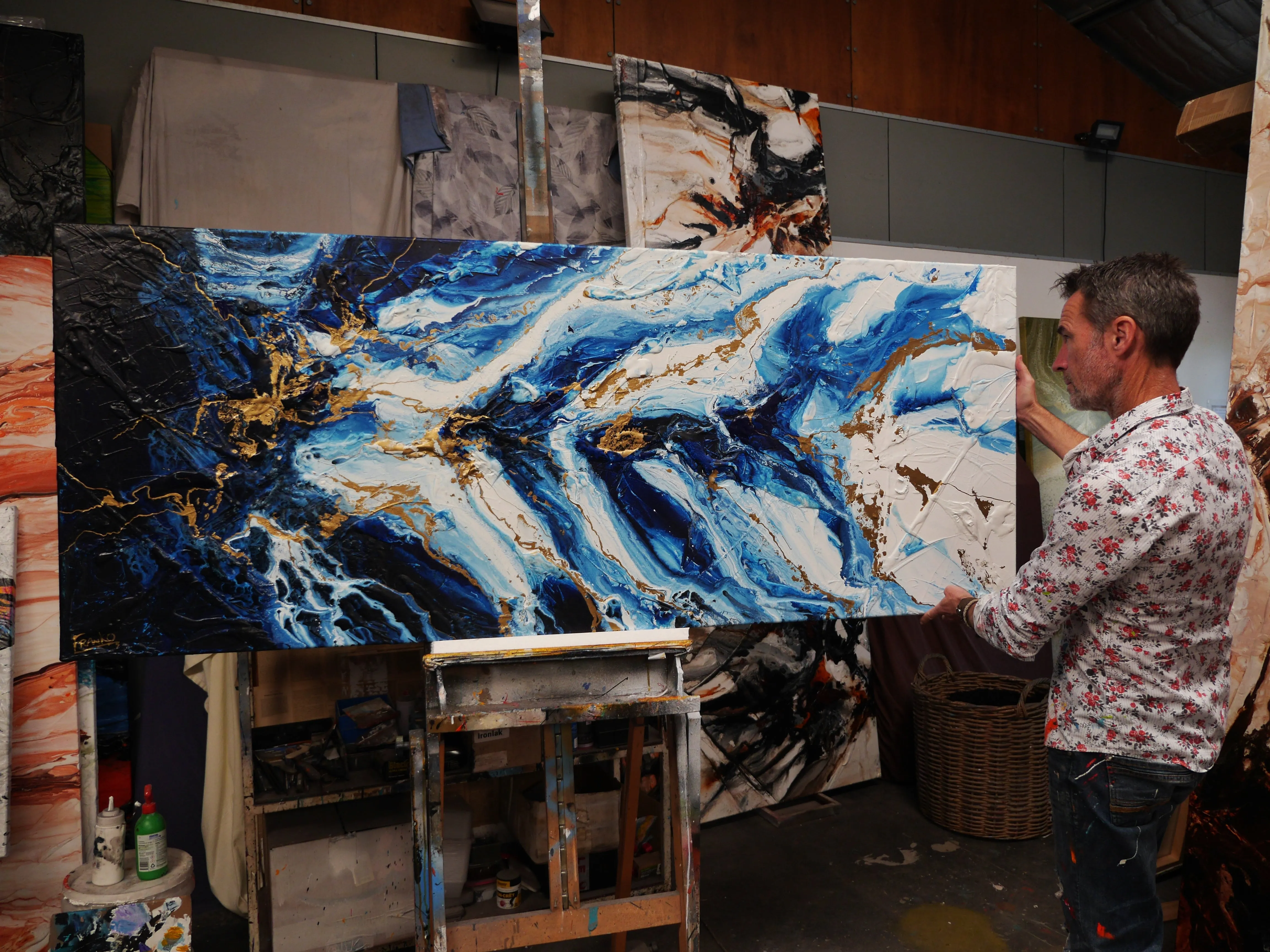 Admiral Sass 200cm x 80cm Textured Abstract Painting (SOLD)