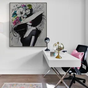 Alexis 120cm x 100cm Flower Hat Abstract Elegance Textured Painting (SOLD)