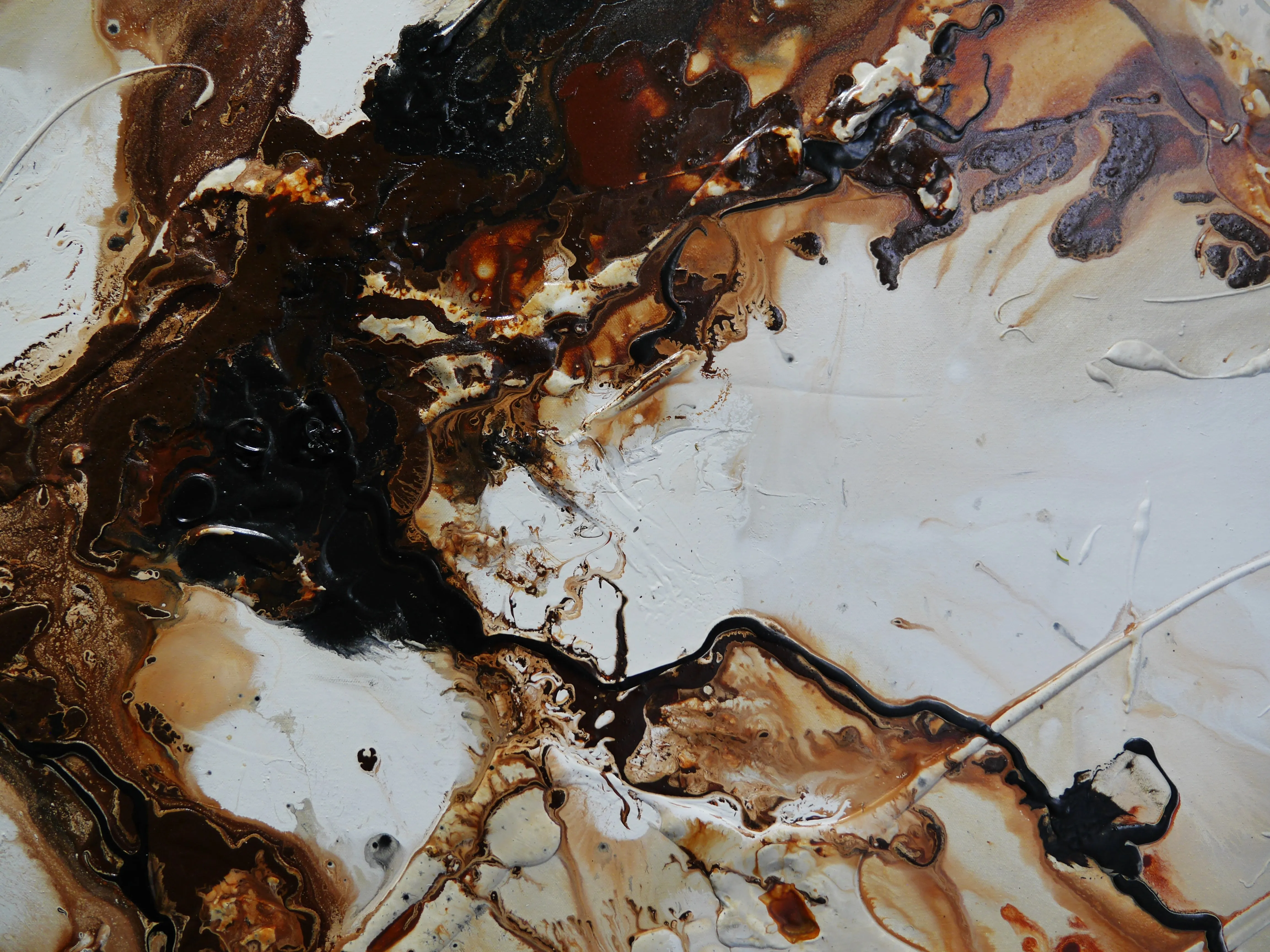 Almonds and Oxide 160cm x 100cm Rustic Textured Abstract Painting (SOLD)