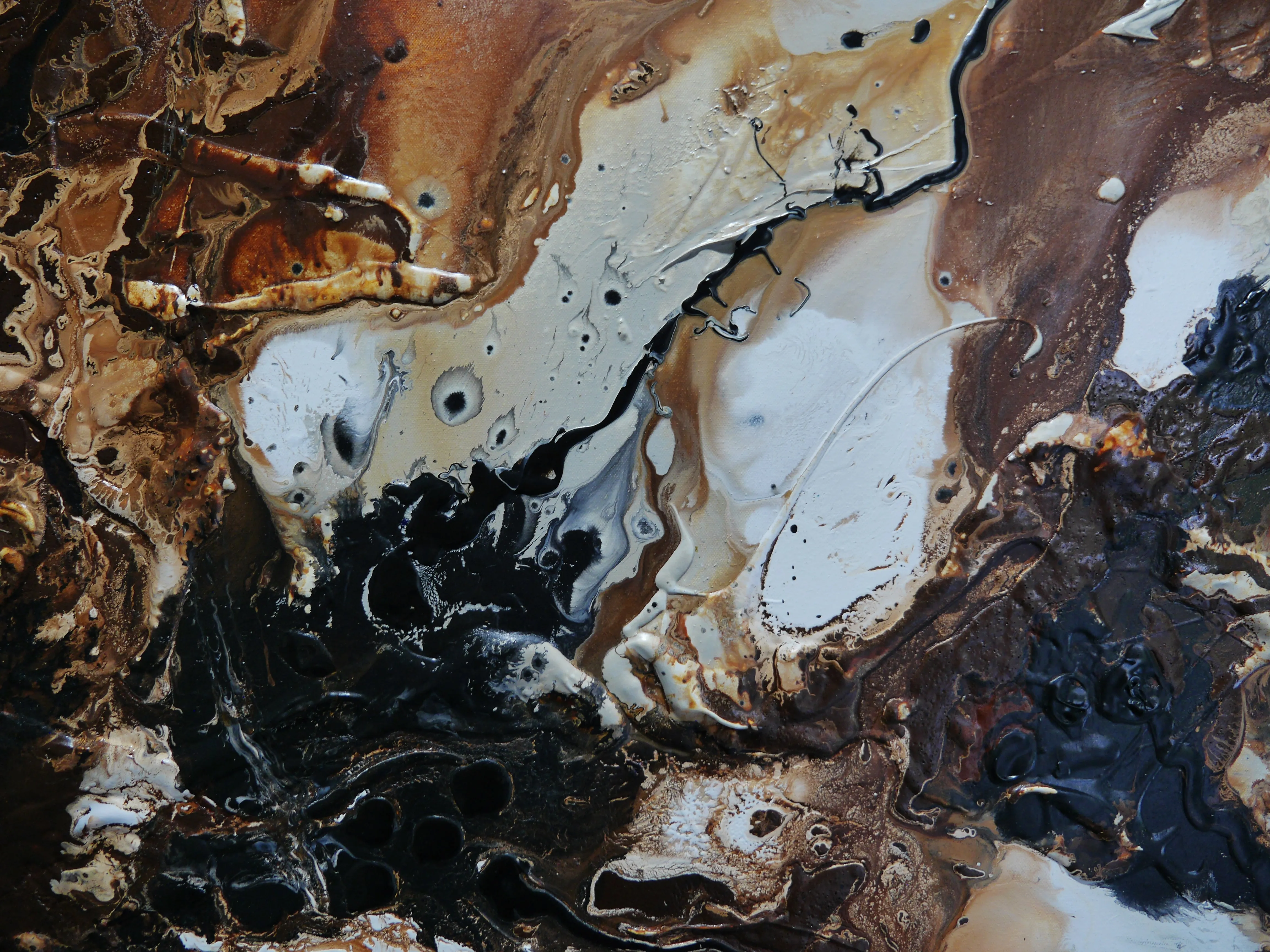 Almonds and Oxide 160cm x 100cm Rustic Textured Abstract Painting (SOLD)