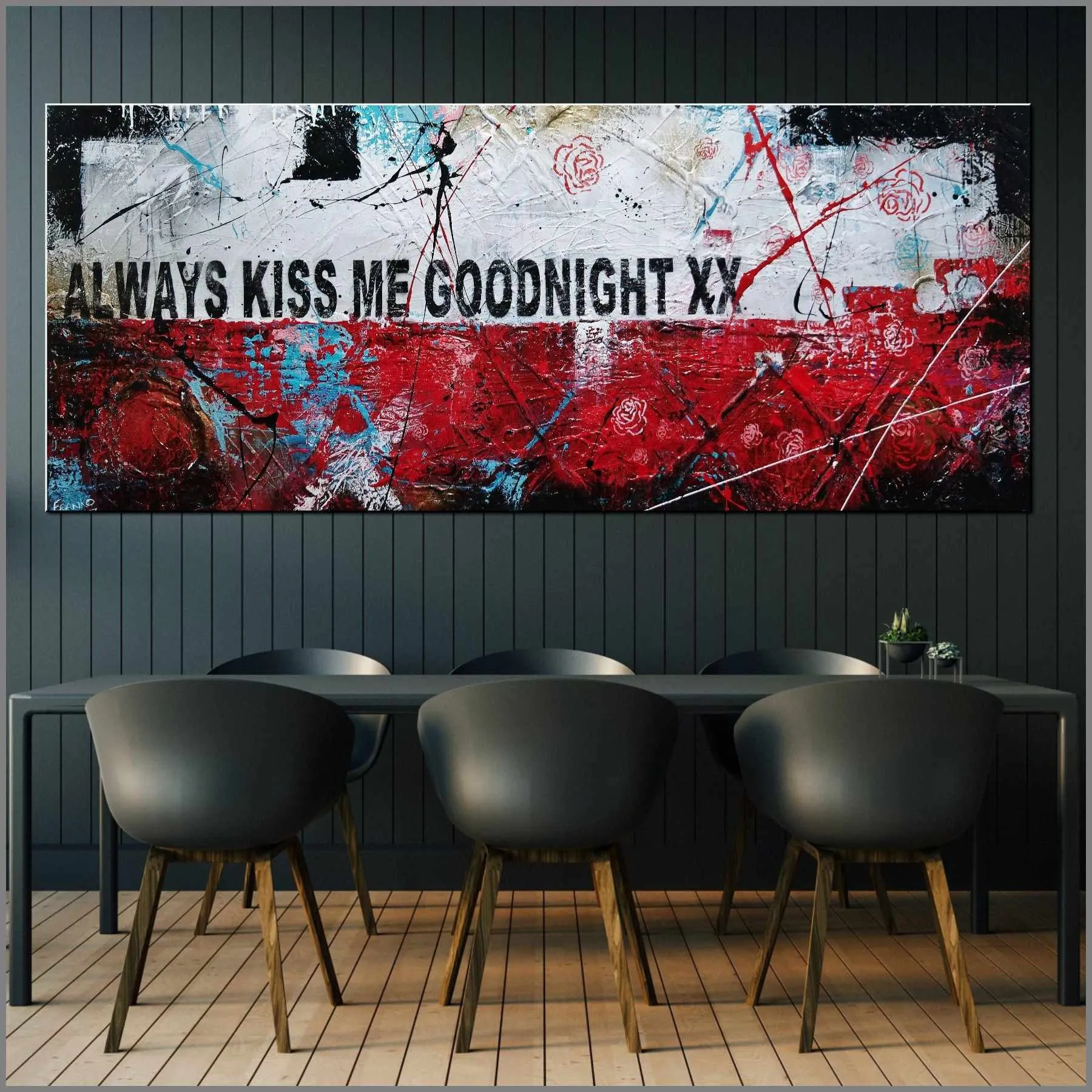 Always Forever 200cm x 80cm Always Kiss Me Goodnight Urban Pop Art Abstract Painting (SOLD)