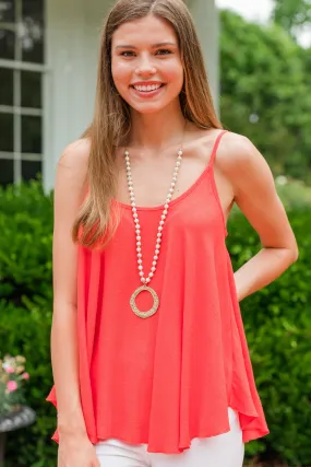 Always In Love Tomato Red Linen Tank