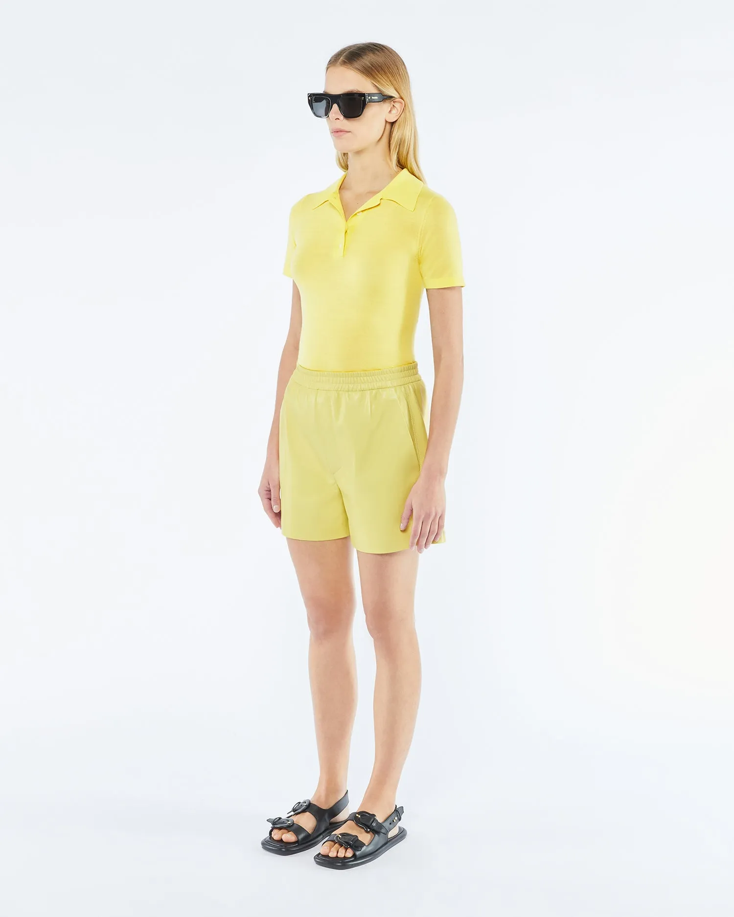 Brenna - Sale Okobor™ Alt-Leather Shorts - Yellow