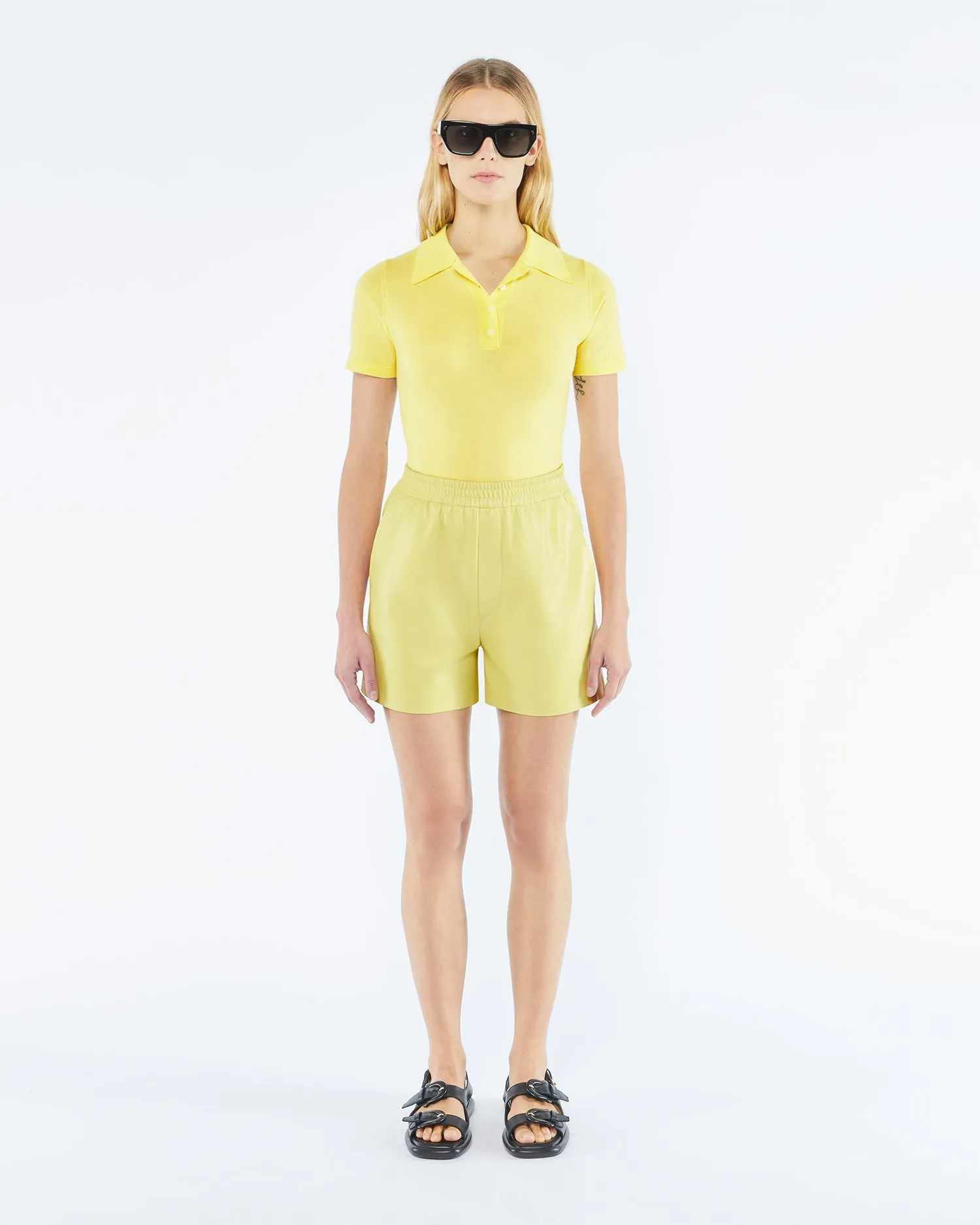 Brenna - Sale Okobor™ Alt-Leather Shorts - Yellow