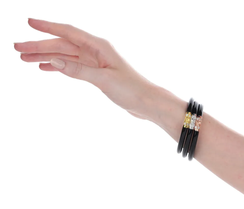 BuDhaGirl Black Three Kings All Weather Set of 3 Bangles