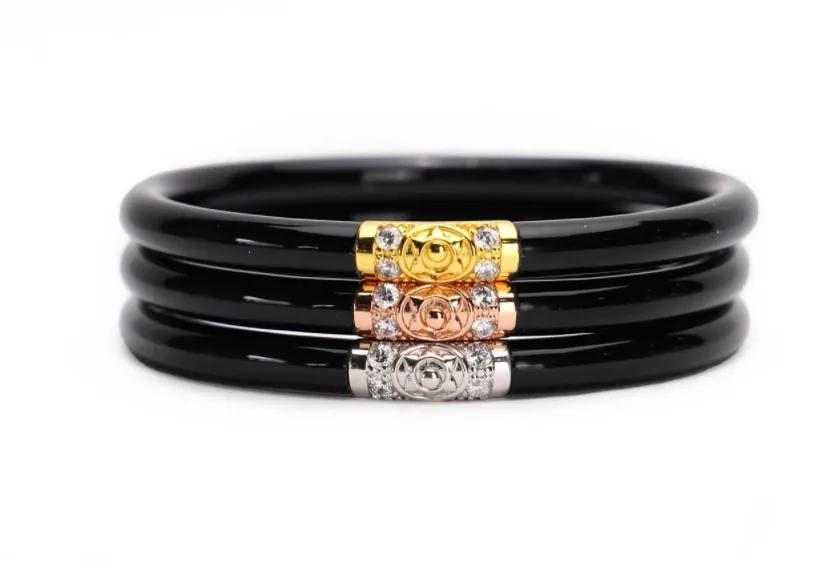 BuDhaGirl Black Three Kings All Weather Set of 3 Bangles