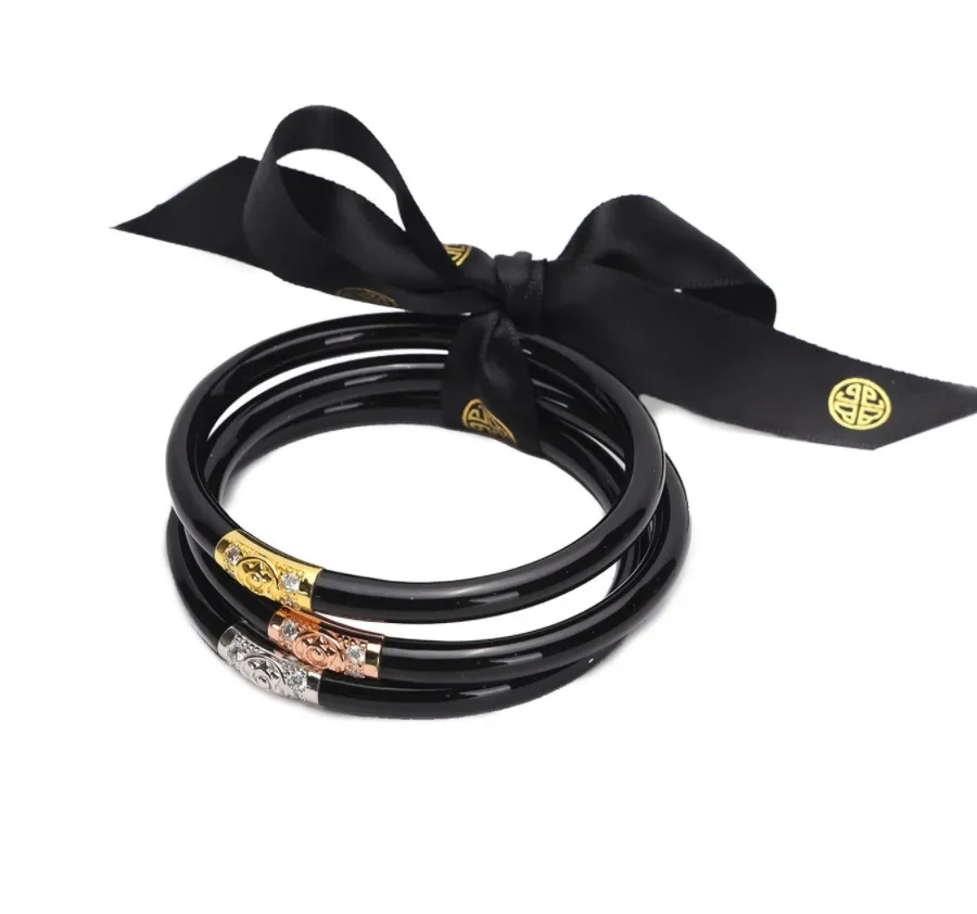 BuDhaGirl Black Three Kings All Weather Set of 3 Bangles