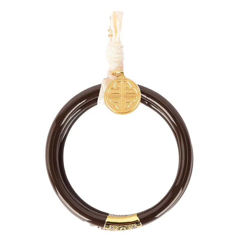 BuDhaGirl: Chocolate Three Kings All-Weather Bangles (Set of 3)