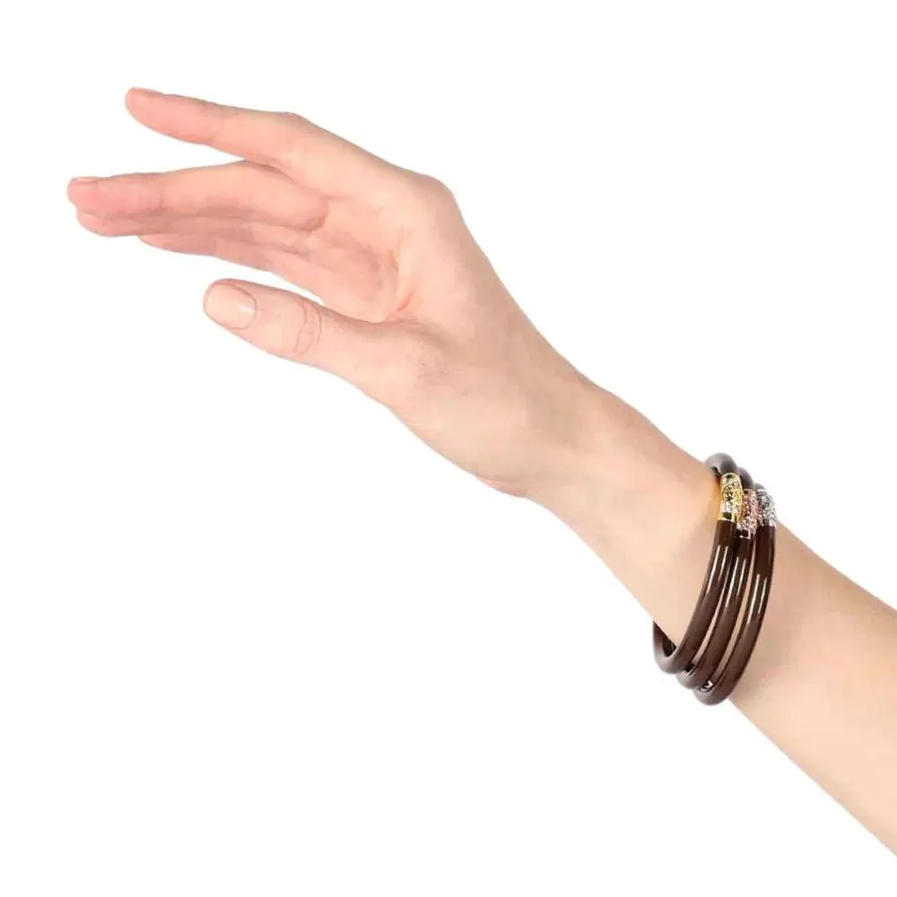 BuDhaGirl: Chocolate Three Kings All-Weather Bangles (Set of 3)