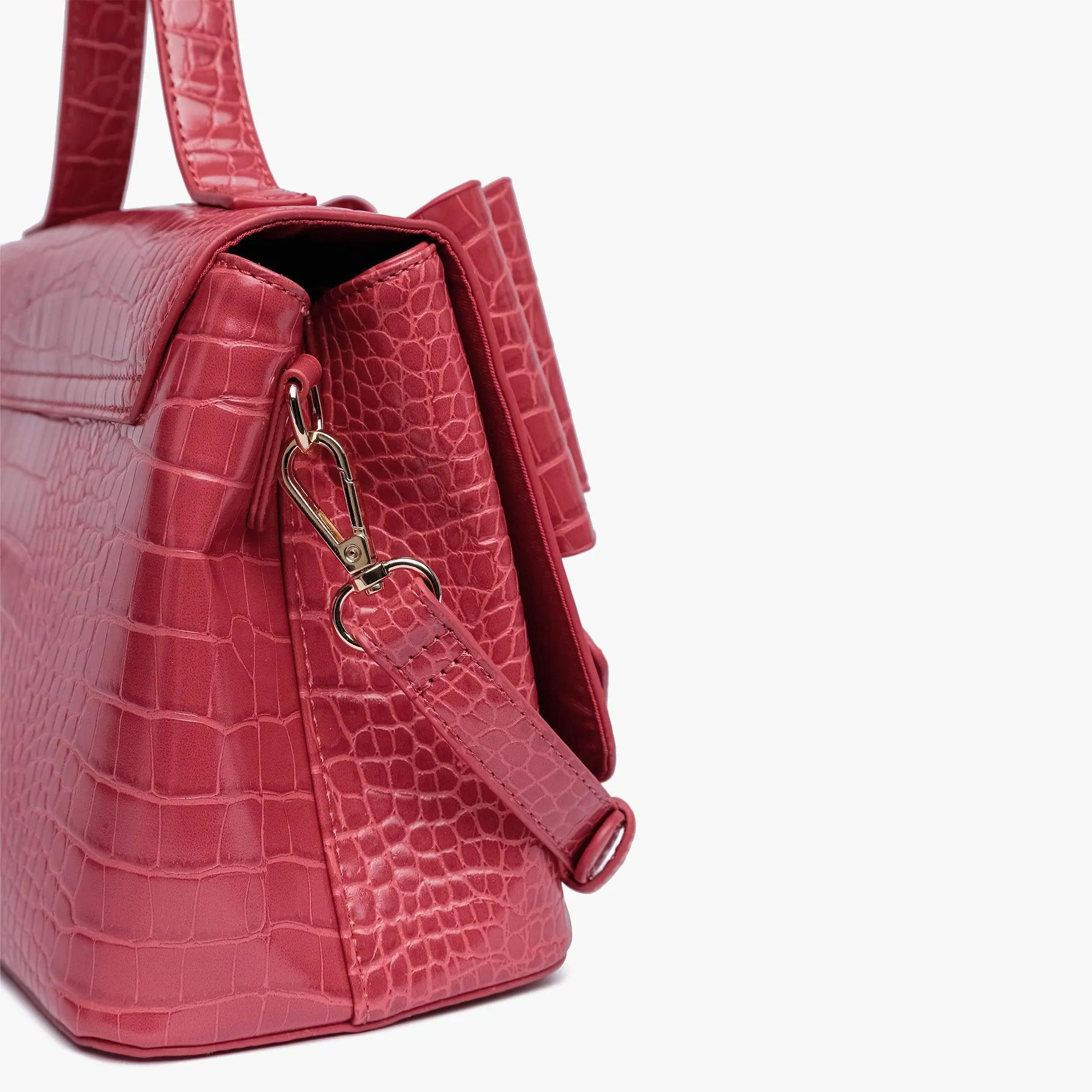 Celia Double Bowtie Vegan Embossed Crossbody Bag
