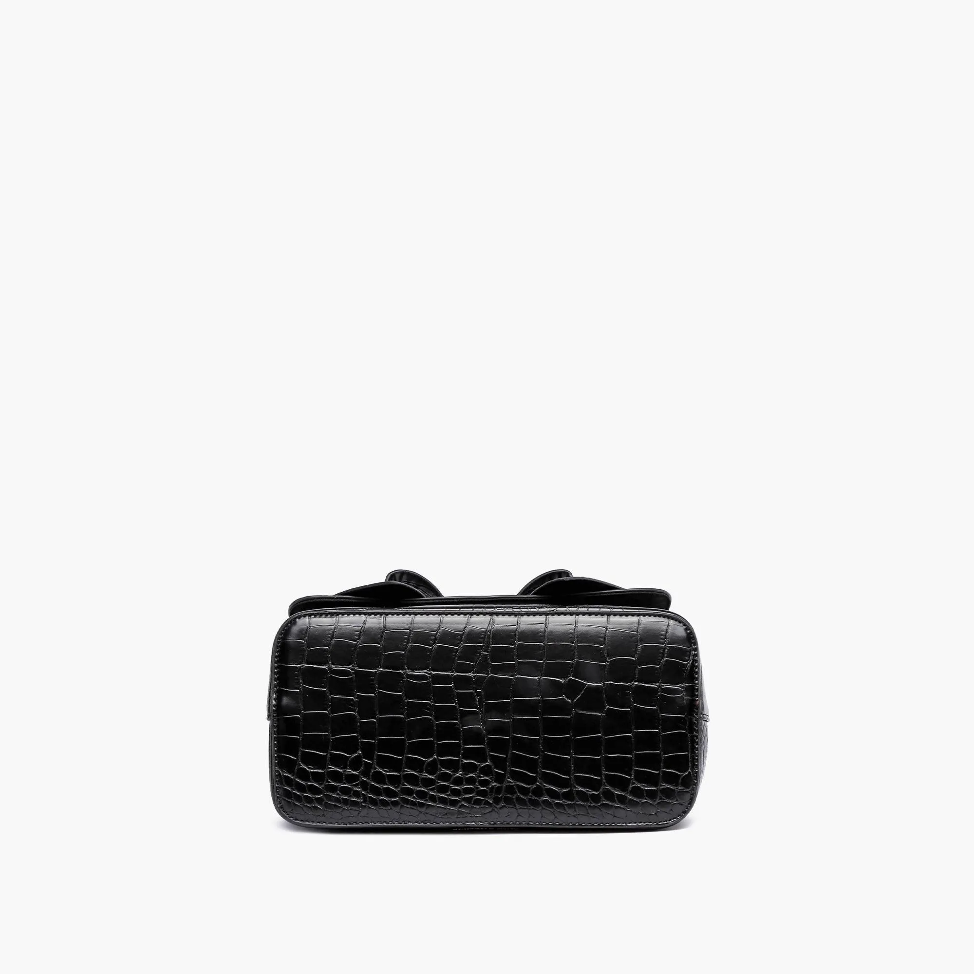 Celia Double Bowtie Vegan Embossed Crossbody Bag