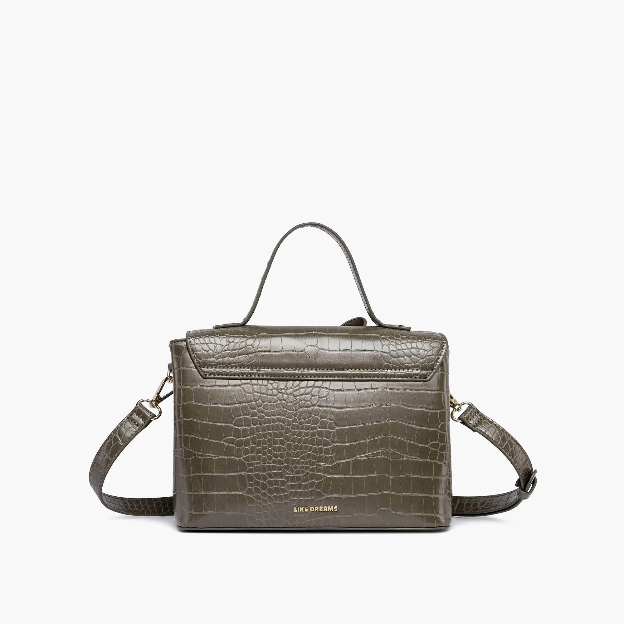 Celia Double Bowtie Vegan Embossed Crossbody Bag