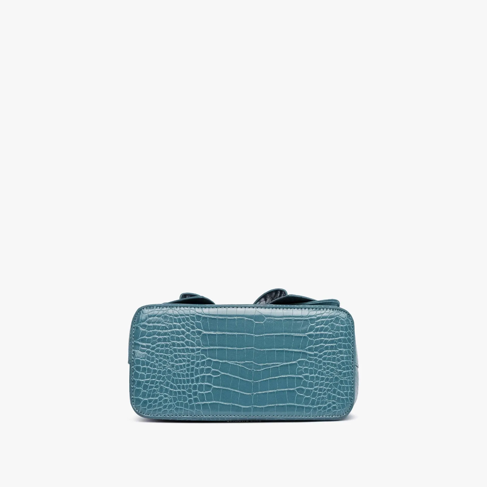 Celia Double Bowtie Vegan Embossed Crossbody Bag