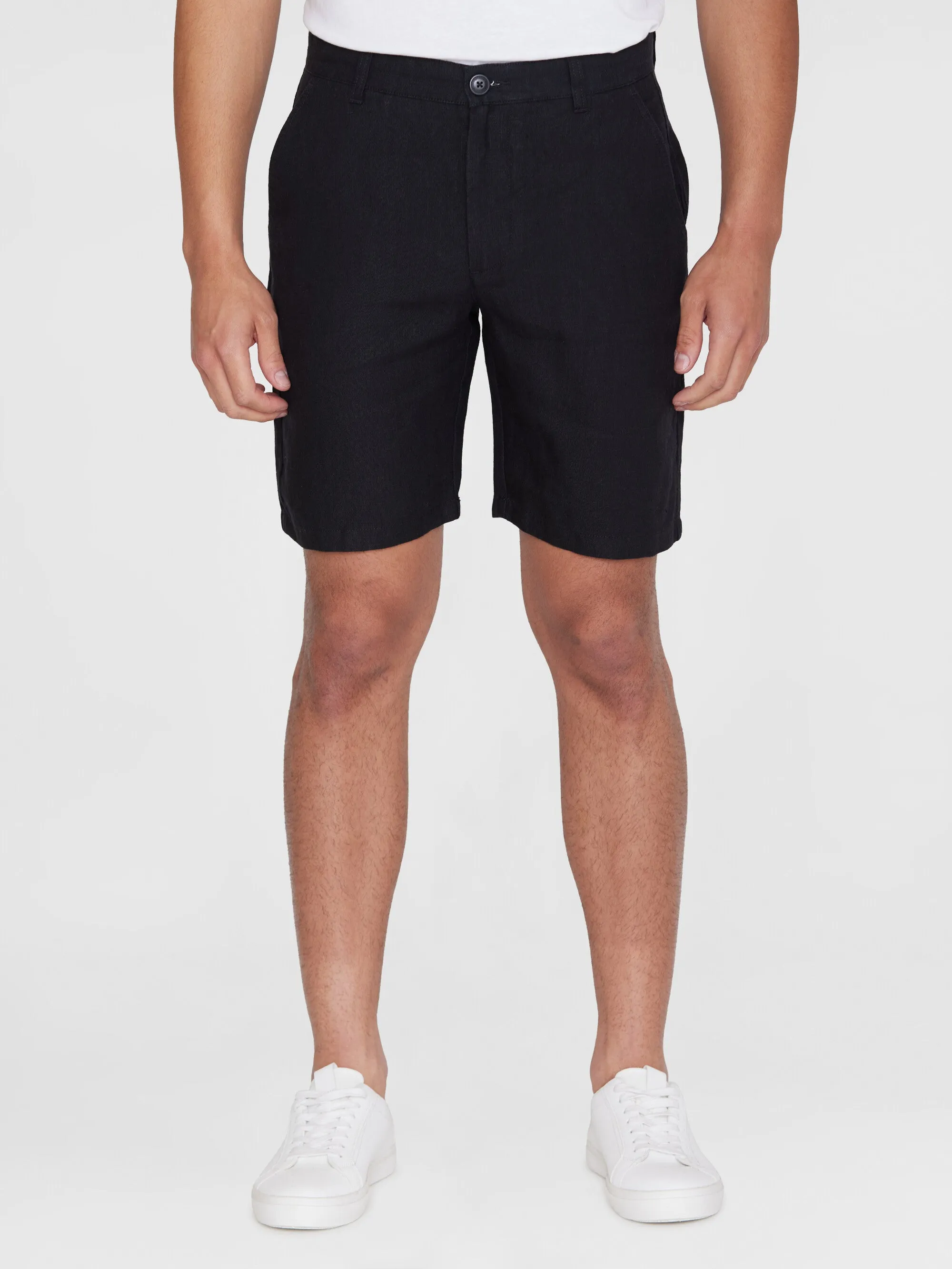 CHUCK regular linen shorts - GOTS/Vegan - Black Jet