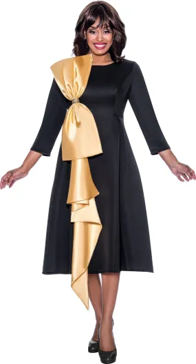 Church Dress By Nubiano 1131-Black/Champagne