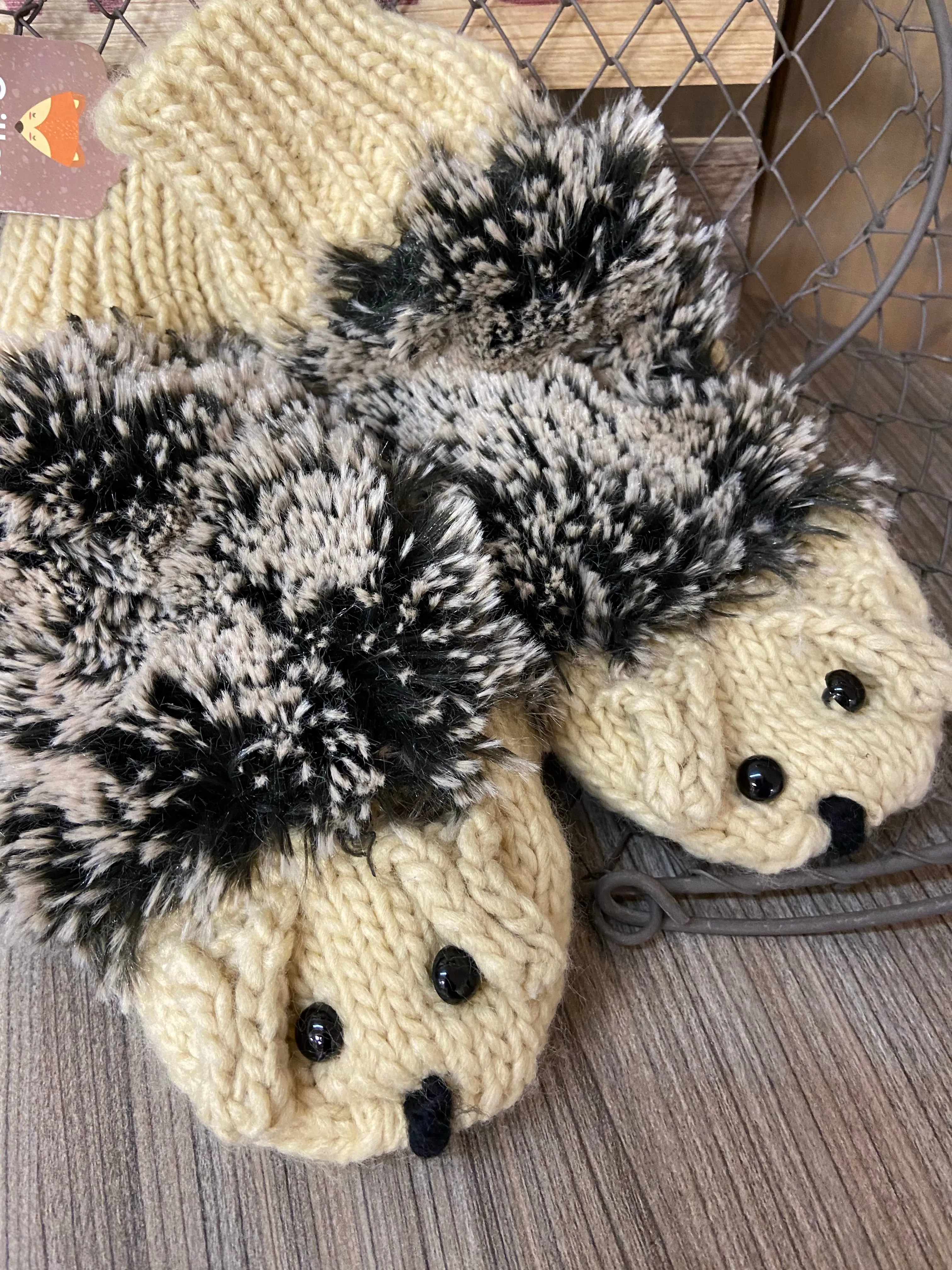 Critter Mittens-Hedgehog