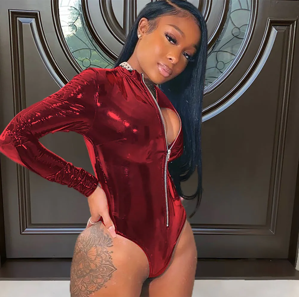 Dare to Stand Out Sexy Leather Bodysuit