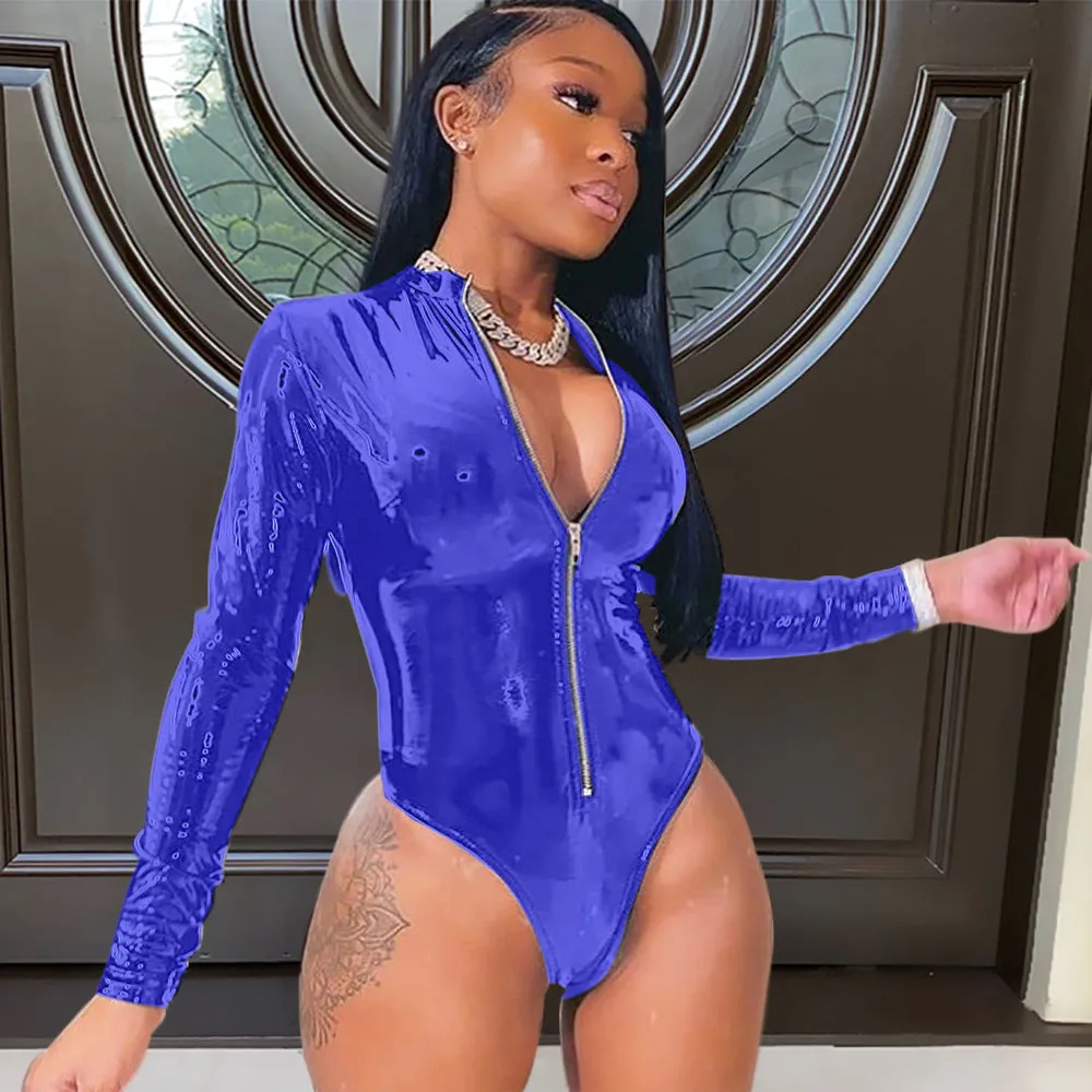 Dare to Stand Out Sexy Leather Bodysuit