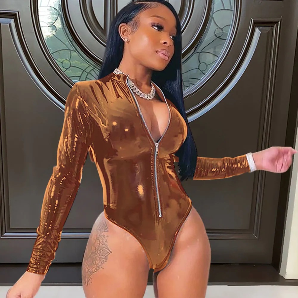 Dare to Stand Out Sexy Leather Bodysuit