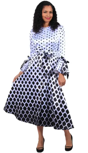 Diana Couture Church Dress 8690-White/Black