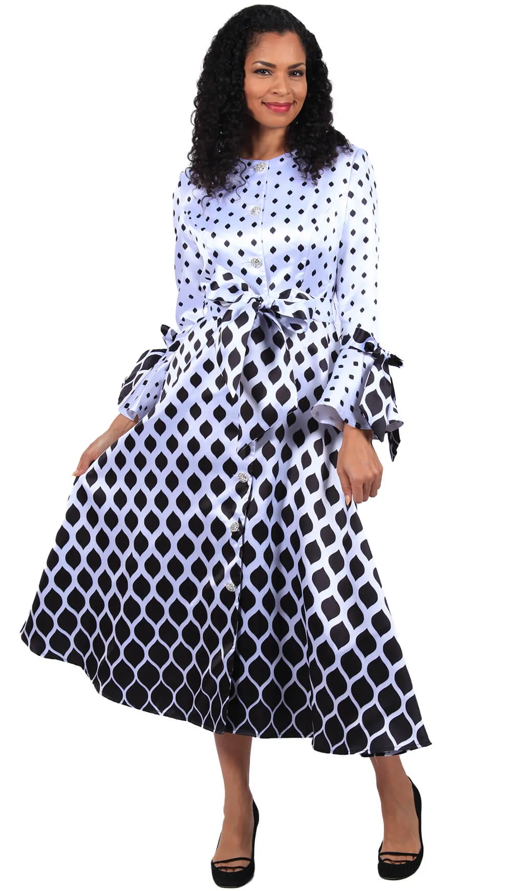 Diana Couture Church Dress 8690-White/Black