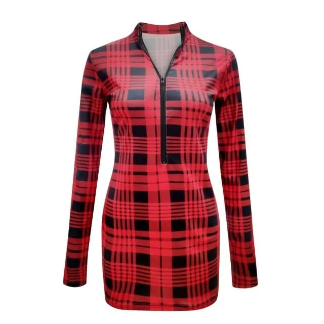 DressBetty - Sexy Skinny Long Sleeve Slim Deep V Neck Zipper Tight Party