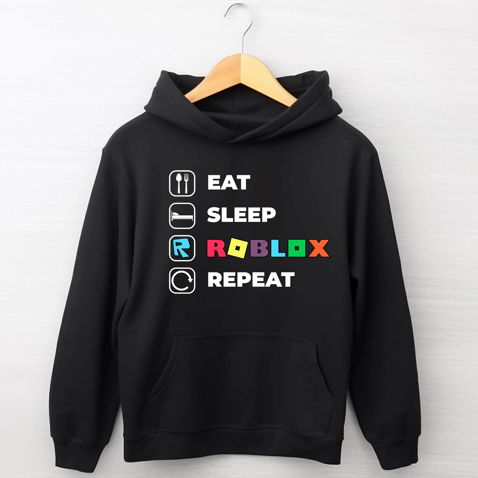 Eat Sleep Roblox Repeat Adult Hoodie