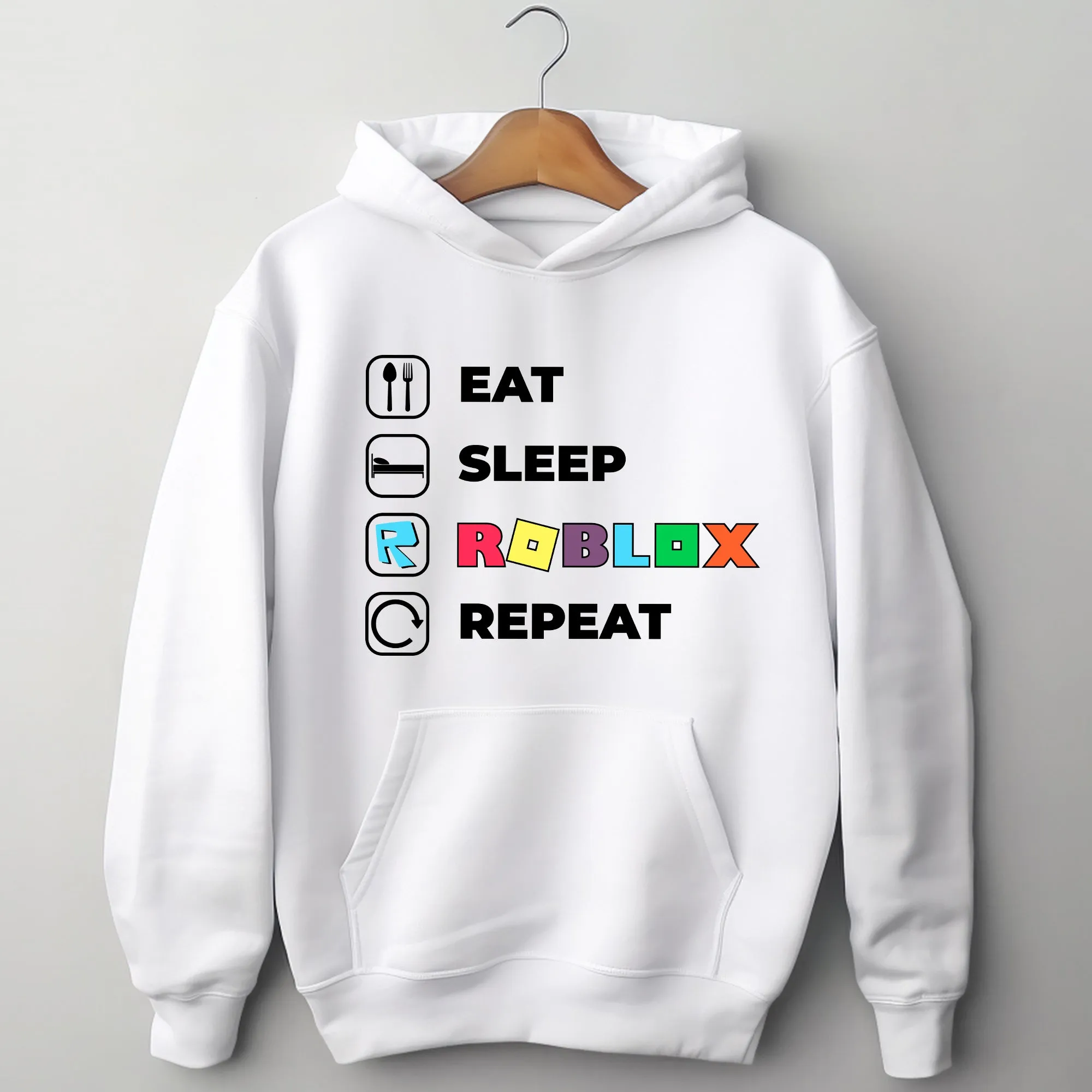 Eat Sleep Roblox Repeat Adult Hoodie