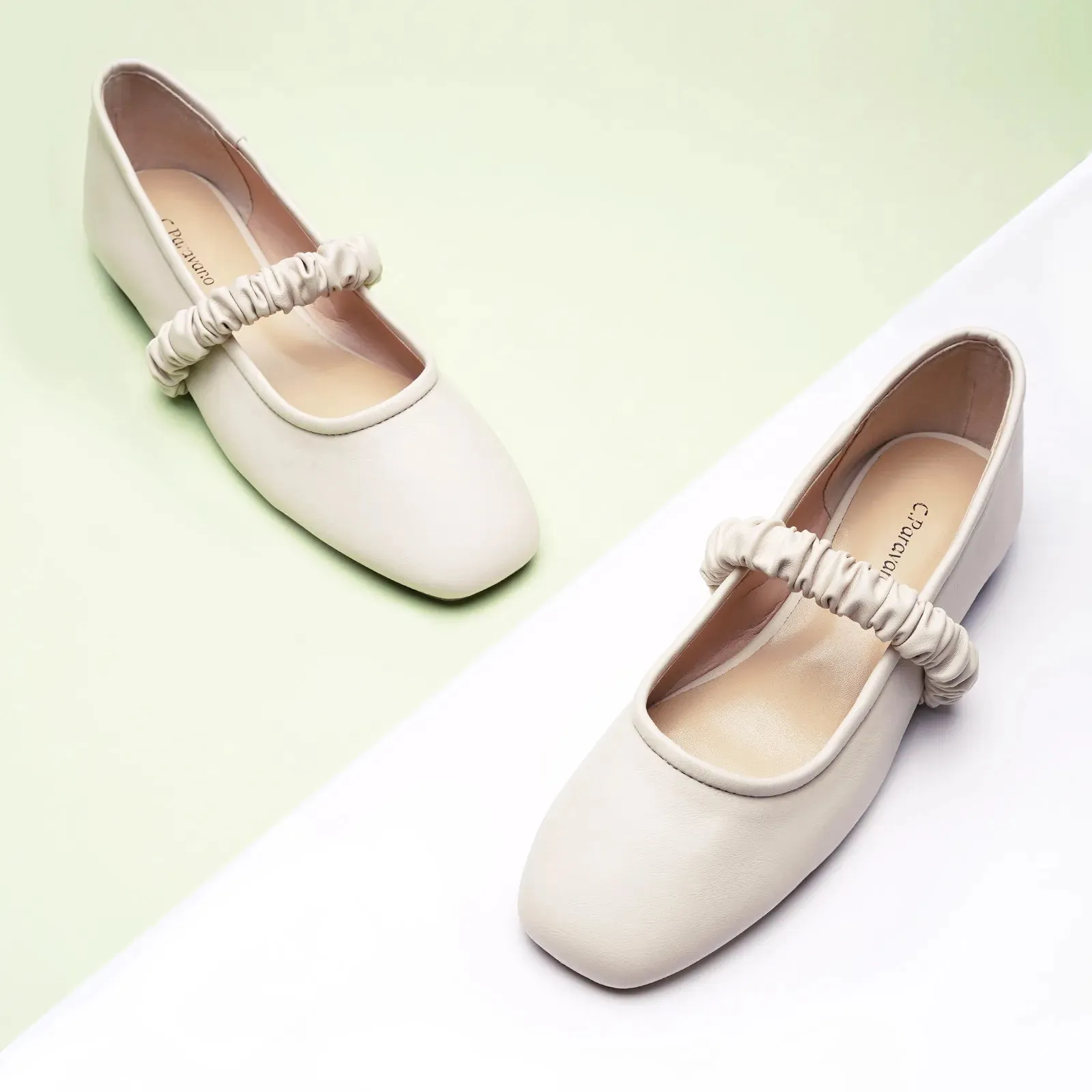 Elastic Strap Mary Jane (Clara) Matte White