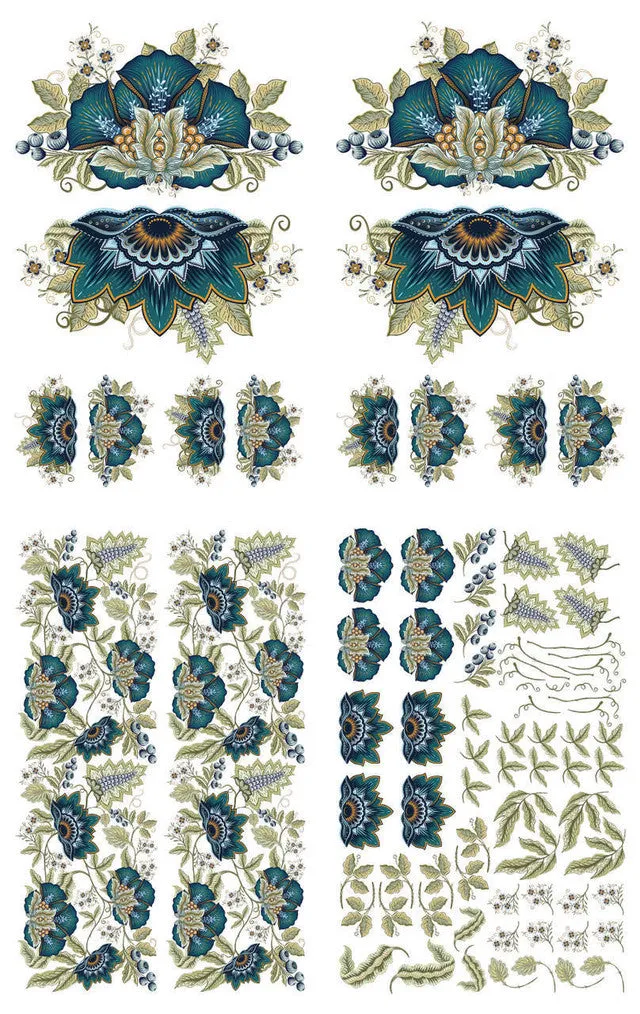 Embroidered Lotus Transfer - Dixie Belle Paint Company