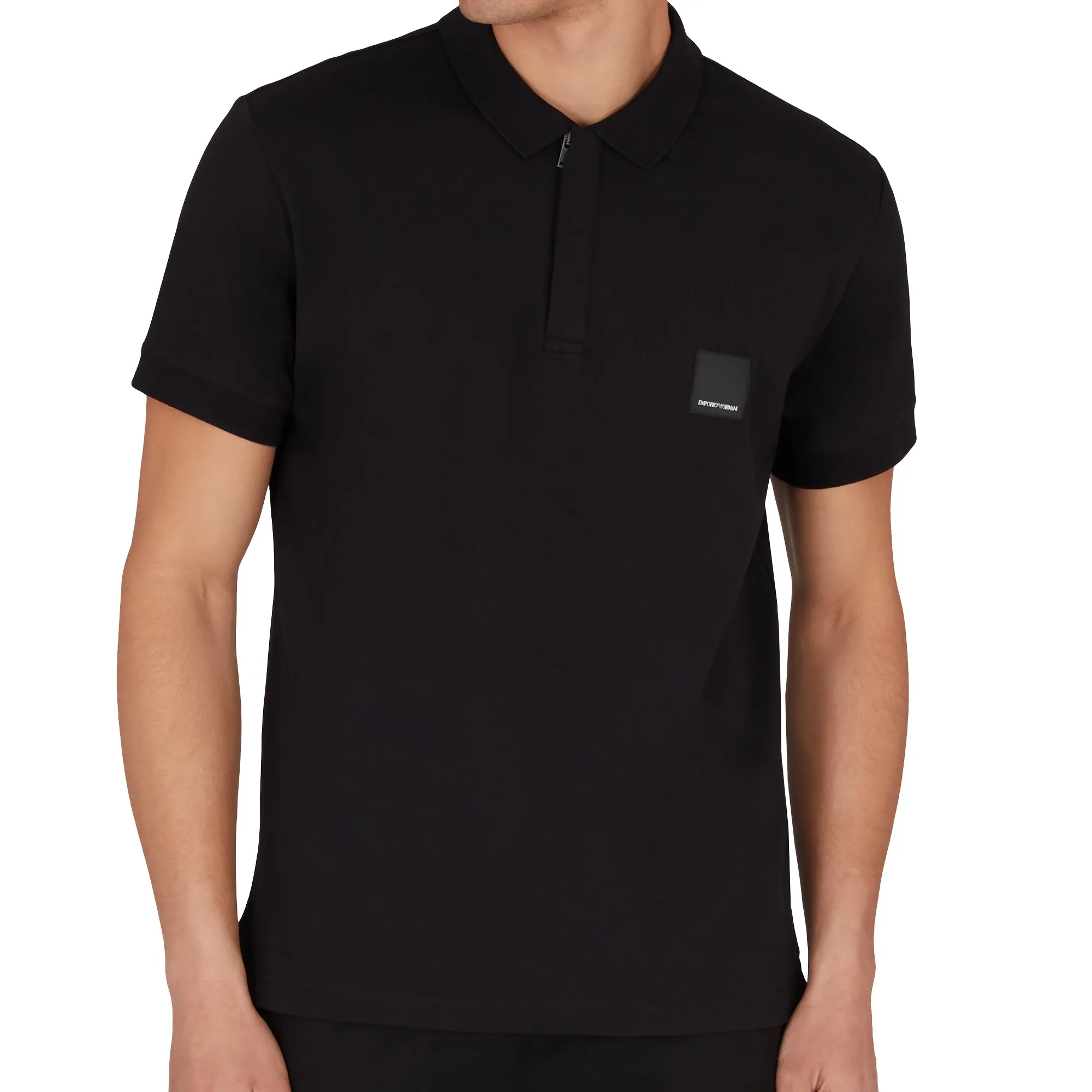 Emporio Armani Lounge Quarter Zip Polo Shirt Black