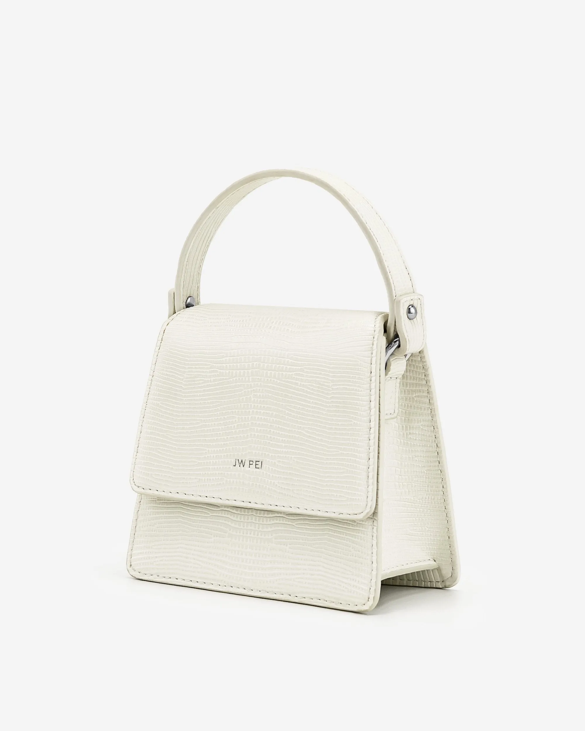 Fae Mini Top Handle Bag - White Lizard