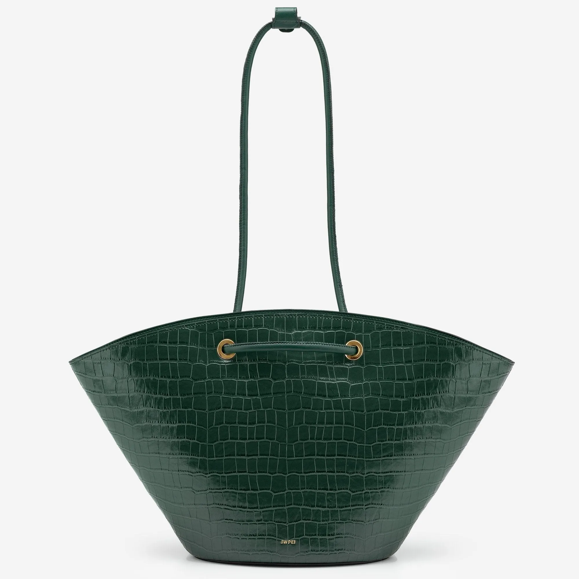 Faye Medium Tote - Dark Green Croc