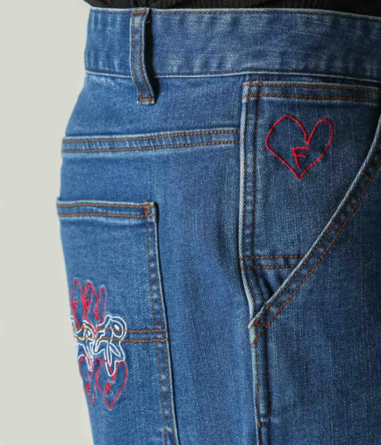 FORMER - DISTEND DENIM WALKSHORT - DARK BLUE DENIM