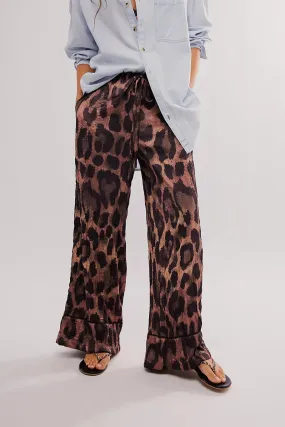Free People All Out Satin Leopard Pants