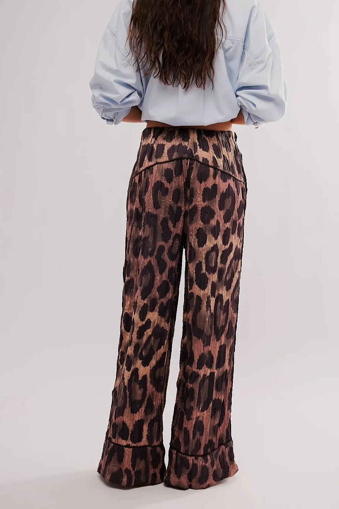 Free People All Out Satin Leopard Pants