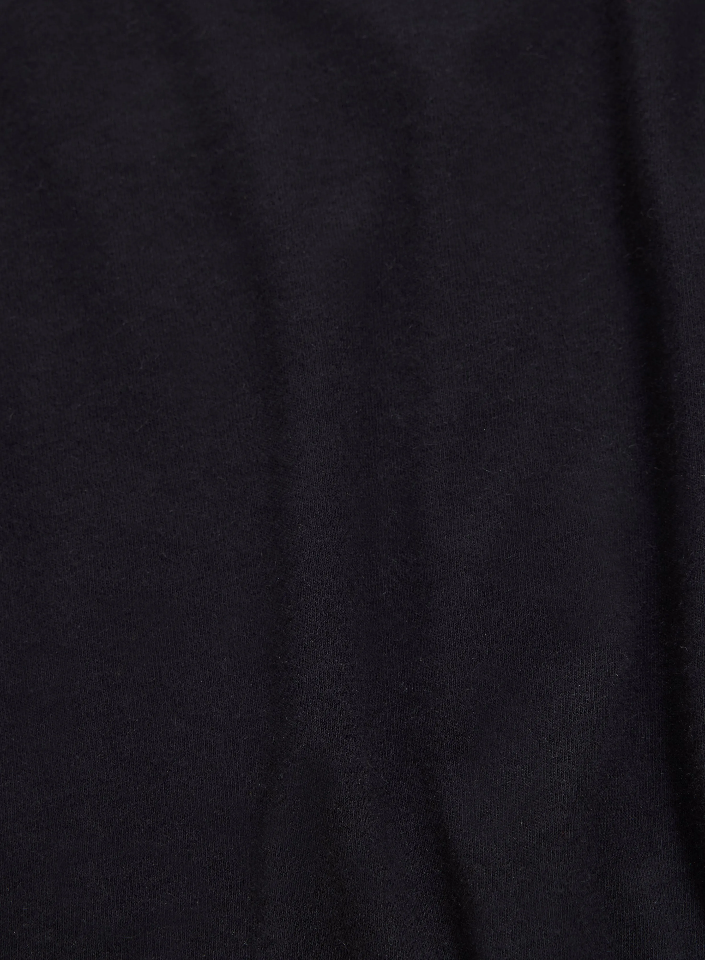 Gilet Noir Col V Manches Longues en Coton et Cachemire