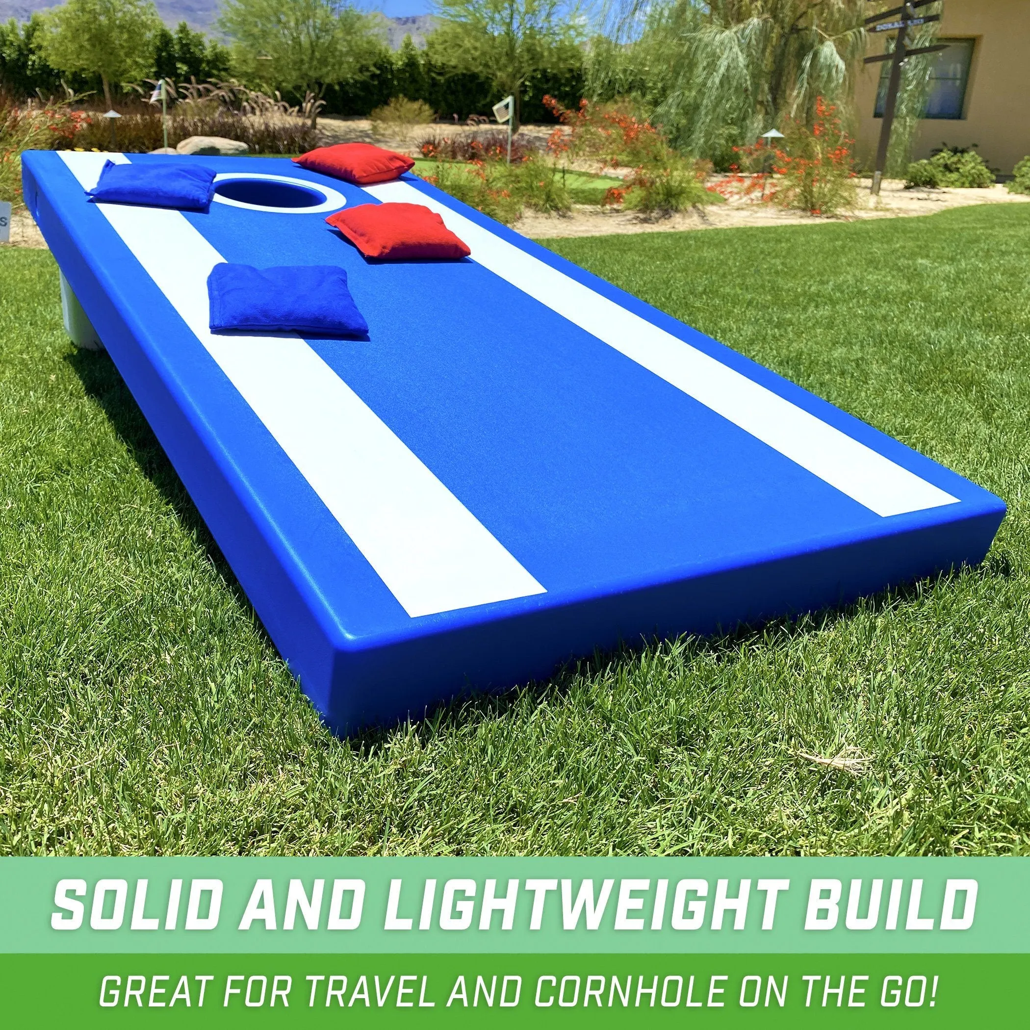 GoSports 4 ft x 2 ft All-Weather Cornhole Set - Blue