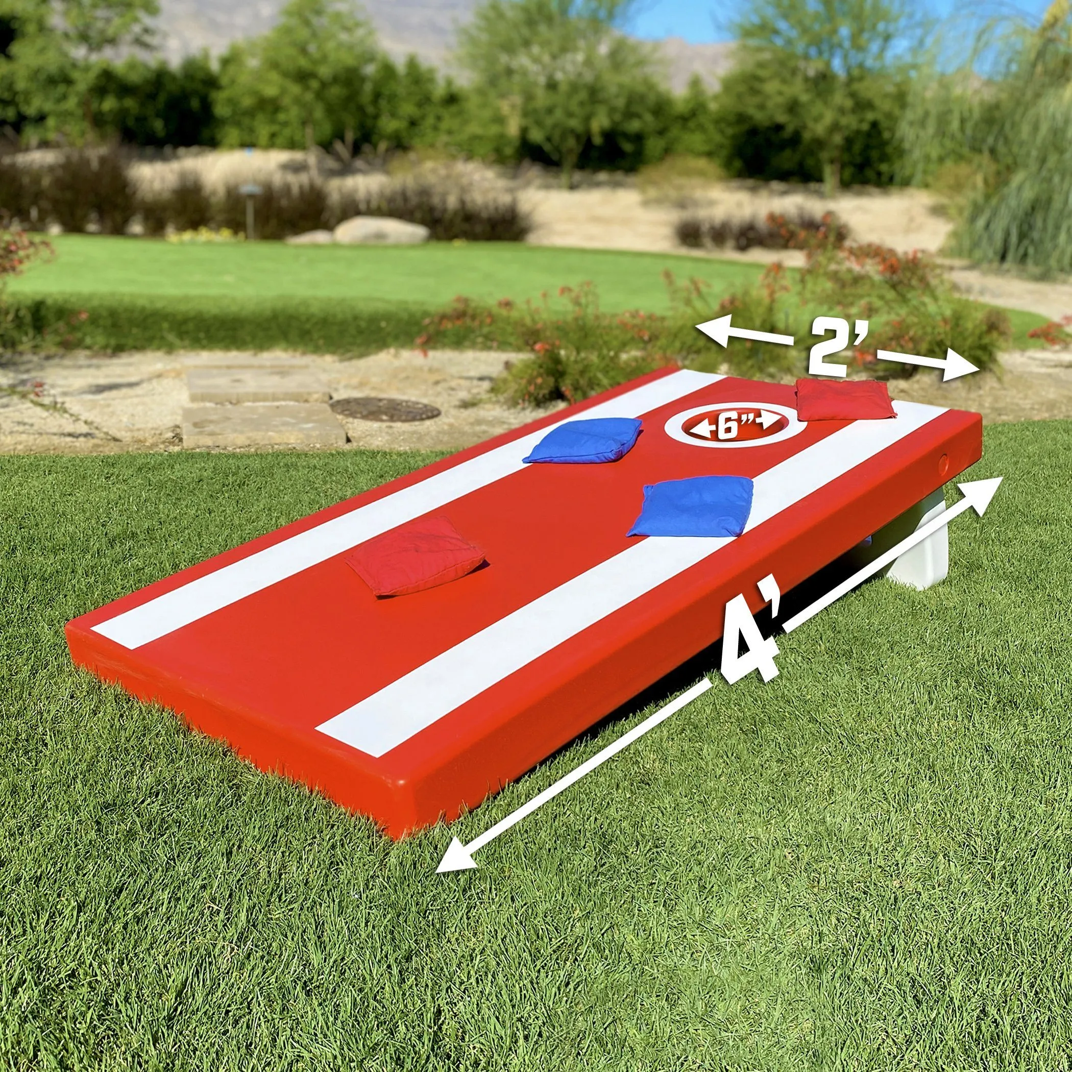 GoSports 4 ft x 2 ft All-Weather Cornhole Set- Red