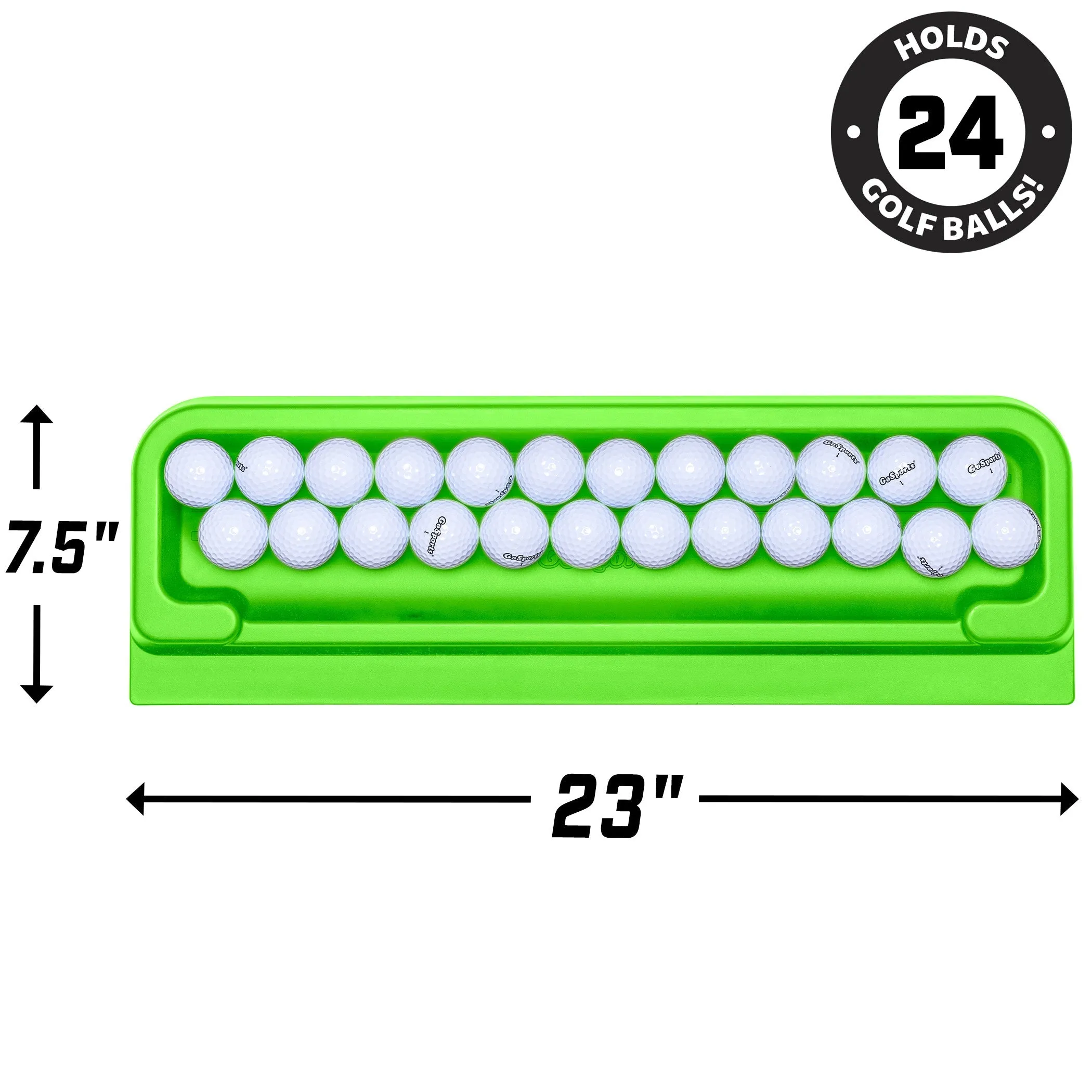 GoSports All-Weather Golf Ball Tray - 24 Ball Capacity - Green