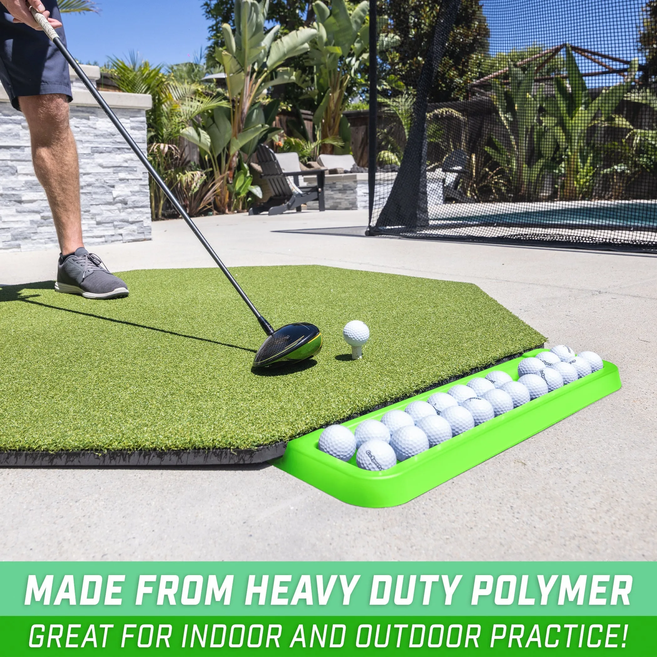GoSports All-Weather Golf Ball Tray - 24 Ball Capacity - Green