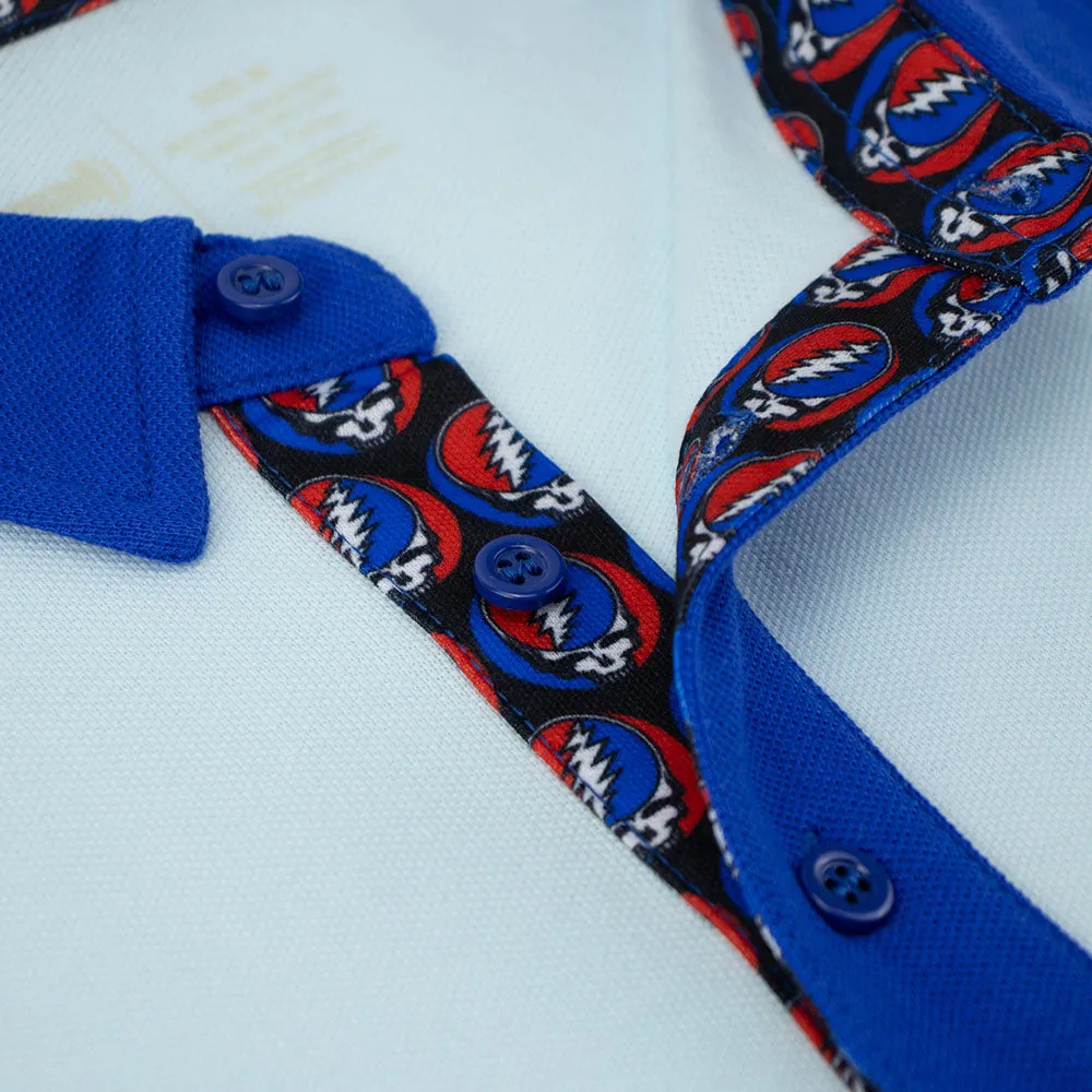 Grateful Dead | Pique Polo | Light Blue with Stealie