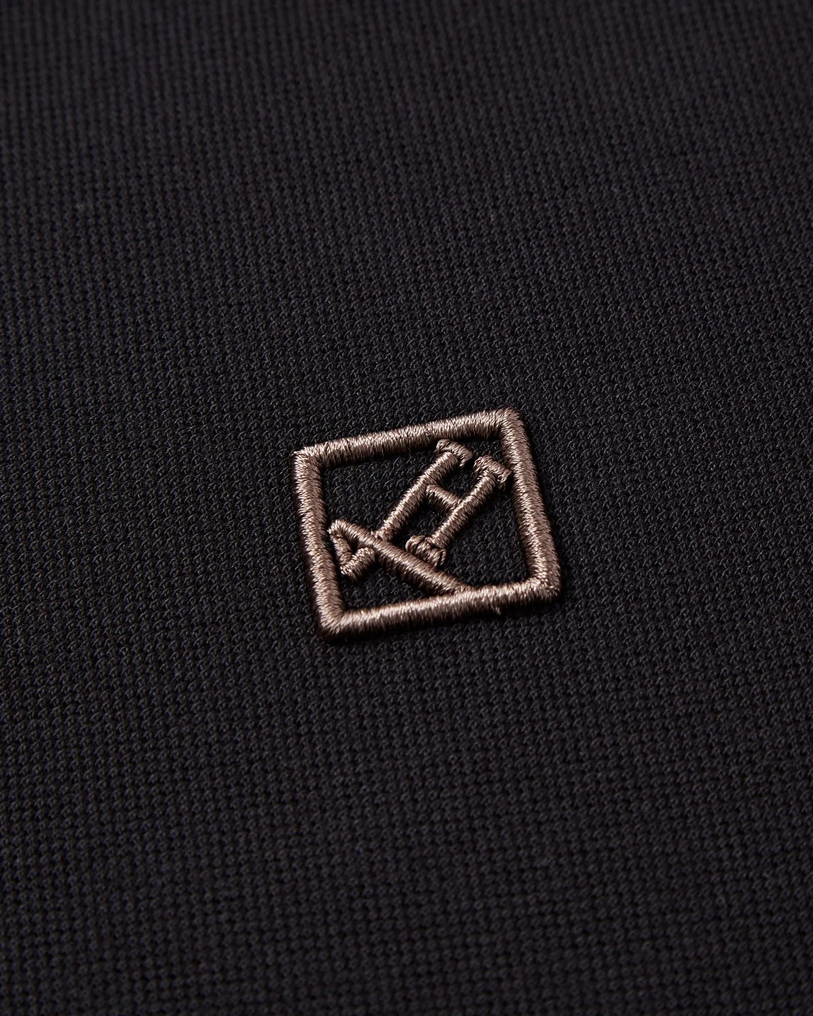 Herno Crest Logo Short Sleeve Polo (Black)